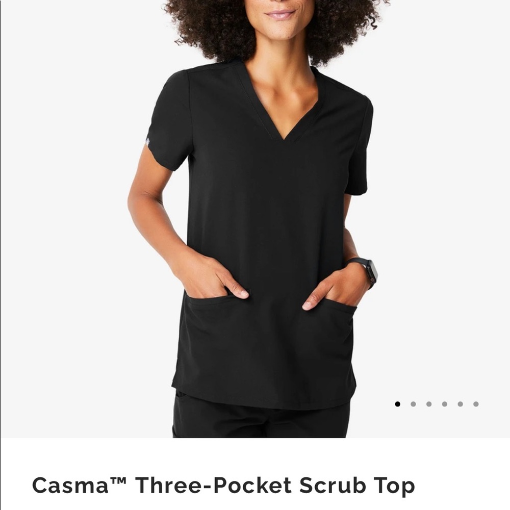 Figs Black Casma Scrub Top / M